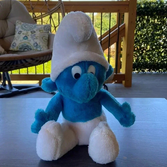 🎉HOST PICK🎉Ganz Bros | Vintage Smurf Stuffy  - Peyo 1979 - Picture 1 of 7